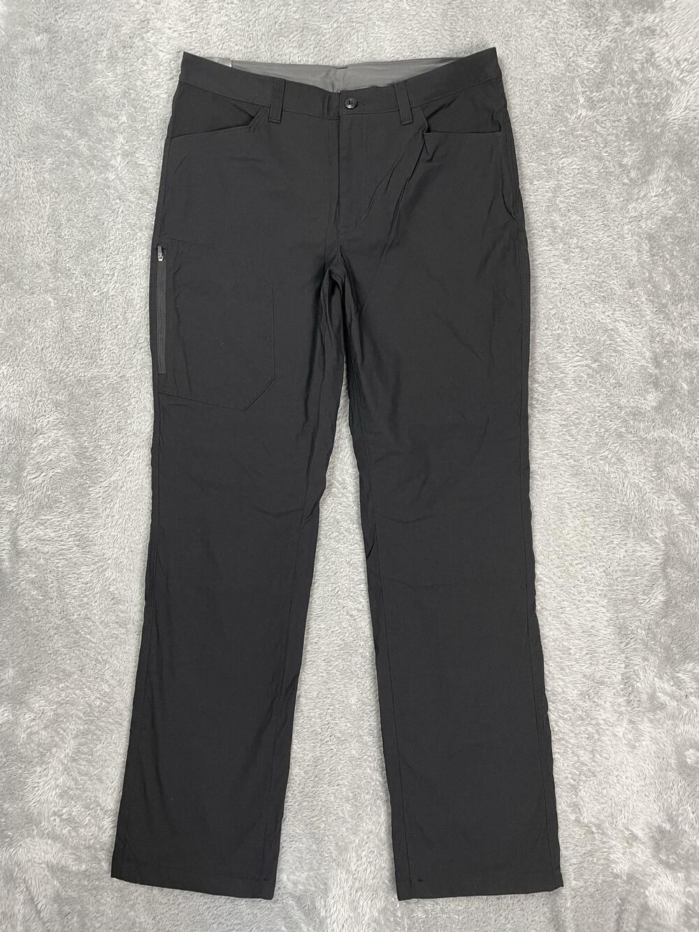 Eddie Bauer Fleece Lined Tech Pants Mens 34x34 Black Hiking Outdoor Winter